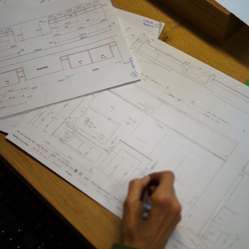 Réalisation principale Création Ebénisterie — mobilier sur mesure